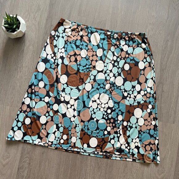 Kim & Co. Circular Multi-Colour Pattern Midi Skirt - Picture 3 of 12